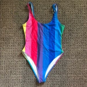 Multi-Colored One-Piece Swim Suit